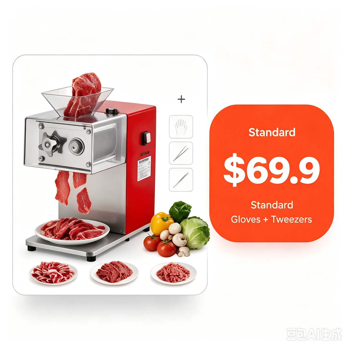 VEVOR 850W Commercial Meat Cutter Machine
