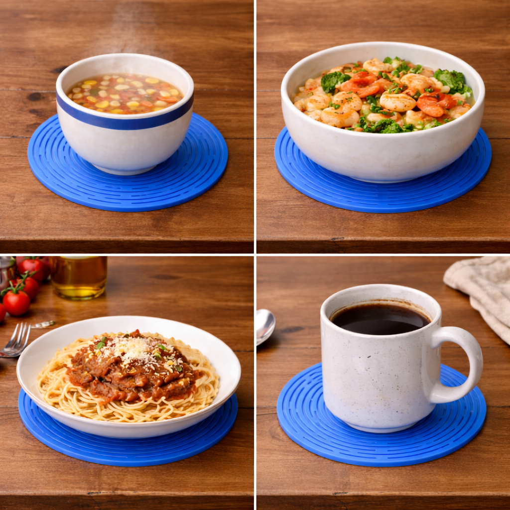 MATERIOL 2-in-1 Zero-Void™ Silicone Mesh Bag & Heat-Resistant Trivet Mat for Hot Bowls